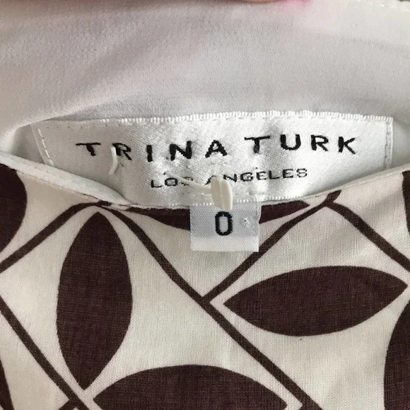Trina Turk Tiered A-Line Skirt Brown/White Size 0 - Picture 3 of 8